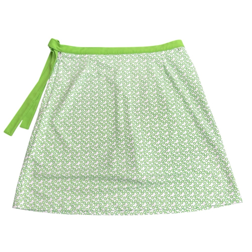 Callaway Golf Green/White Circle Pattern Side Tie Skort Skirt (6) - Picture 4 of 10